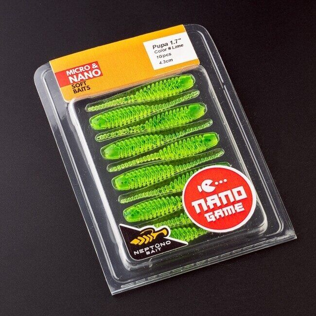 NEPTUNO BAIT Pupa 1.2" nano jig, nano džiga gumijas visa veida zivju makšķerēšanai