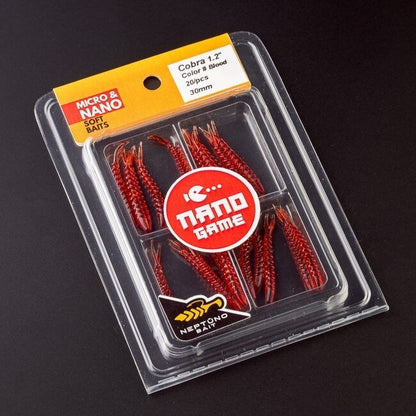 NEPTUNO BAIT Cobra 1.2" nano jig, nano džiga gumijas visa veida zivju makšķerēšanai