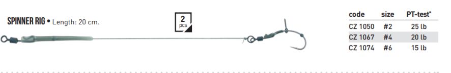 CZ Spinner Rig Karpu gatavās pavadiņas 2gab