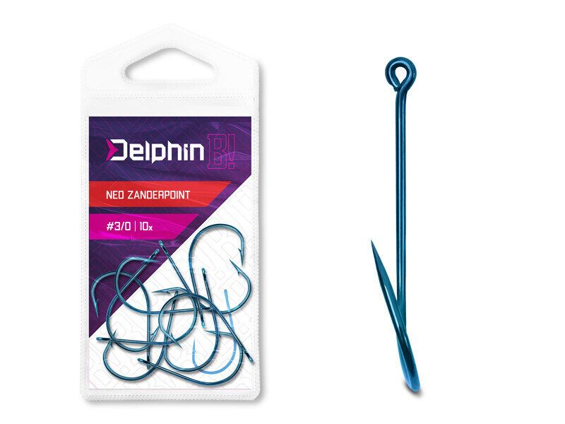Hooks Delphin B! NEO ZanderPoint BLU / 10 pcs