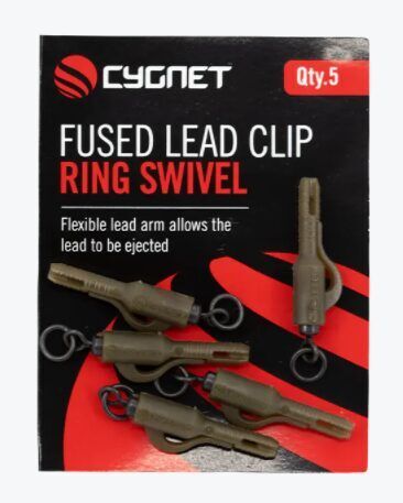 CYGNET FUSED LEAD CLIP - RING SWIVEL, Svina klipsis ar gredzena griezuli
