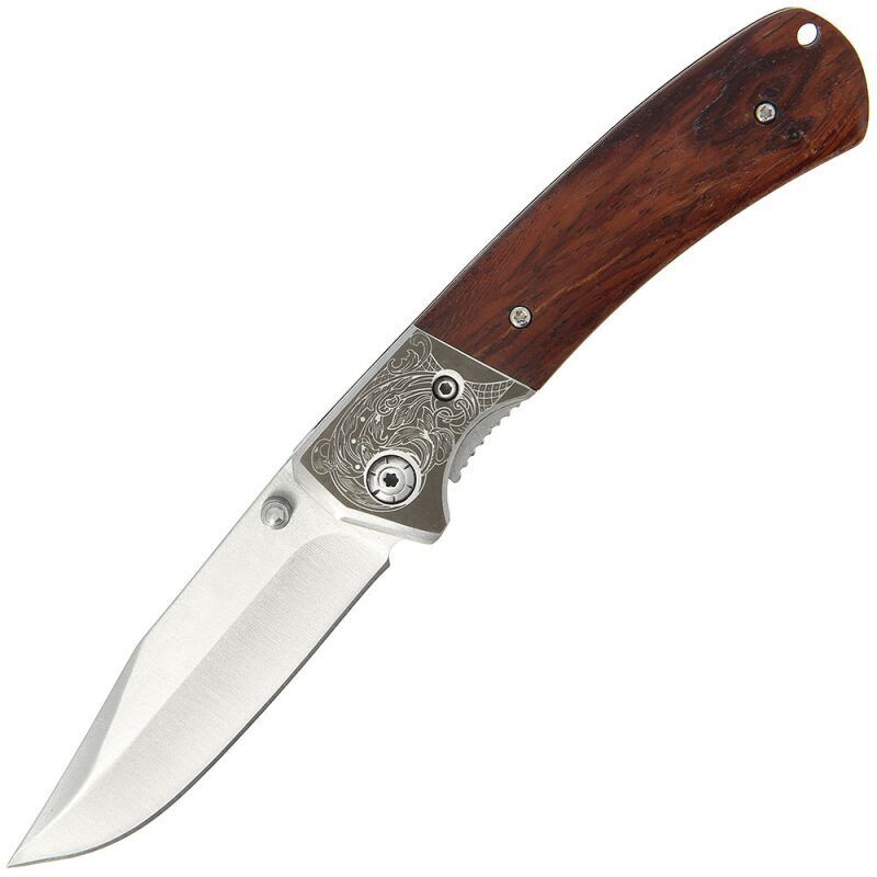 Anglo Arms Stainless Bolster with Zebra Wood Handle, Gravējuma dizaina nazis ar koka rokturi