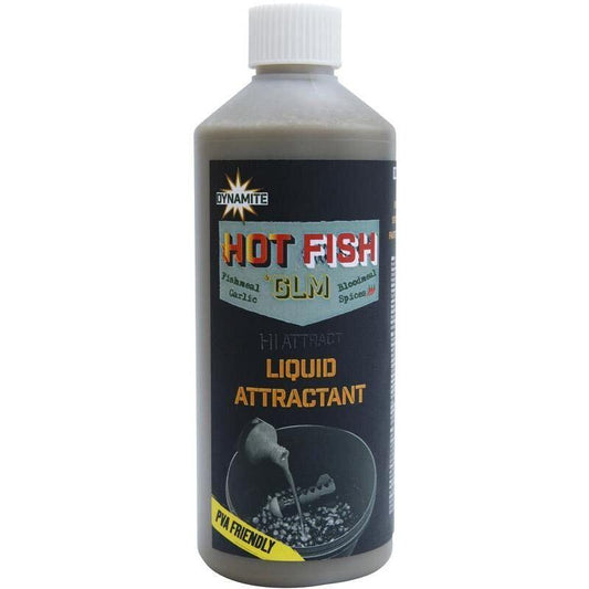 Dynamite Hot Fish & GLM Liquid Attractant, Hot Fish & GLM asais atraktors