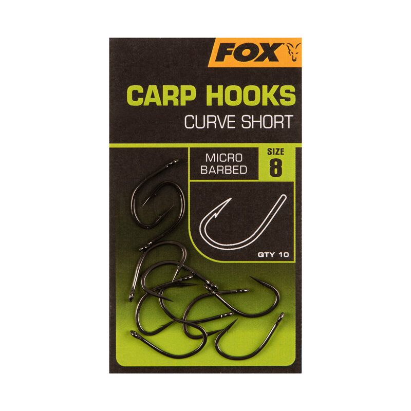 Fox Carp hooks curve shank Short, Fox izliektie āķi