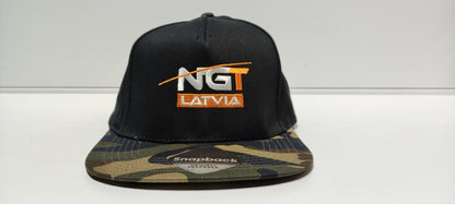 NGT LOGO kamuflāžas cepure ar plakanu nagu, Camo snapback - 2 veidi