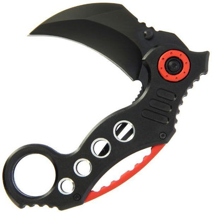 Anglo Arms Lock Knife - Aluminium Handle with Red and Black Effect (731) / Atveramais nazis