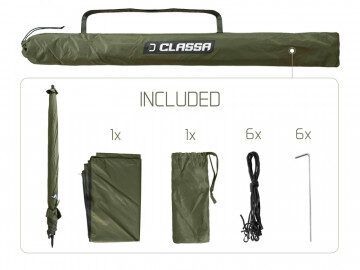 Lietussargs Delphin Fishing umbrella with sides CLASSA 250cm