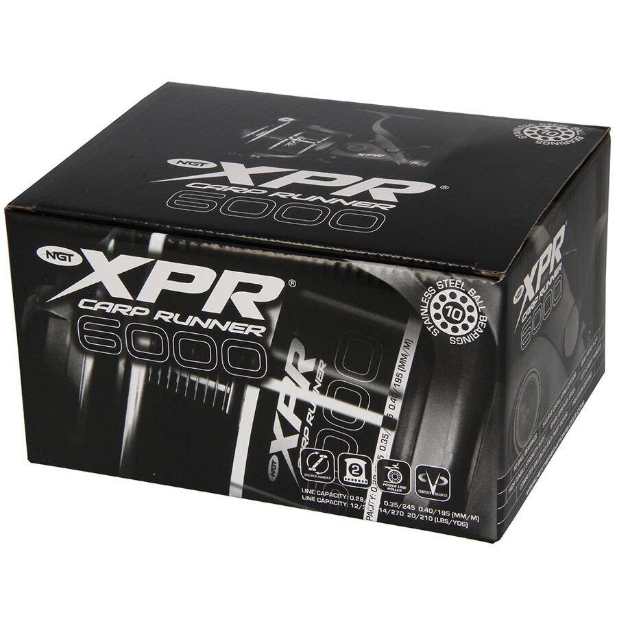 NGT XPR 6000 karpu spole ar 10 gultņiem, rezerves kaseti un bait runner, 10BB Carp runner reel