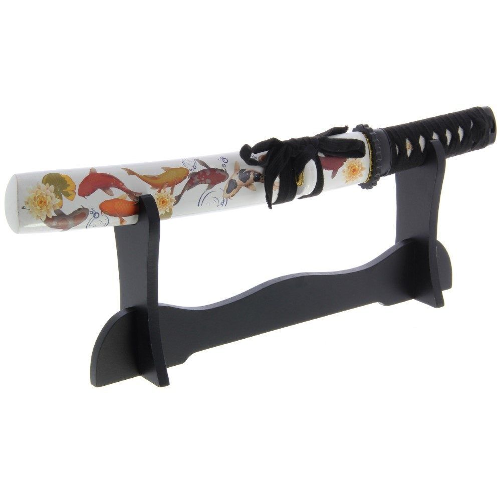 Koi dizaina Tanto zobens - Roku darinājums + statīvs / Hand Made Tanto Sword Set 132 Koi design