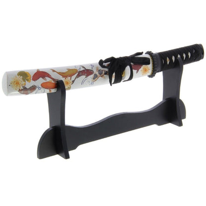 Koi dizaina Tanto zobens - Roku darinājums + statīvs / Hand Made Tanto Sword Set 132 Koi design