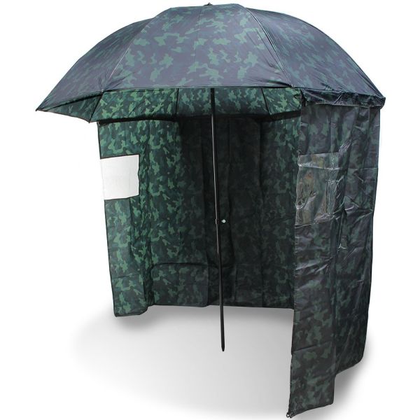 NGT 45" Camo Brolly with Sides , Kamuflāžas lietussargs ar sienu  - 180cm diametrs