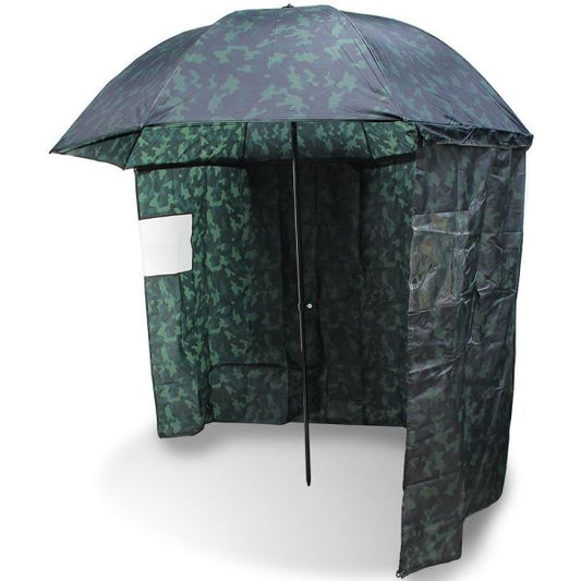 NGT 45" Camo Brolly with Sides , Kamuflāžas lietussargs ar sienu  - 180cm diametrs