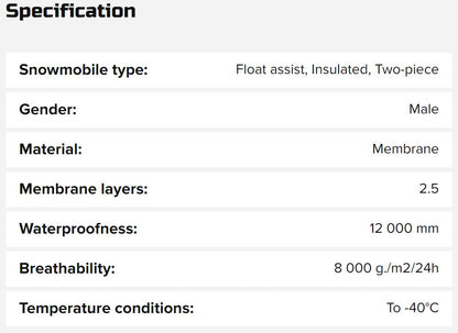 Finntrail ESCAPE DarkGrey Snowmobile suit Insulated float assist suit 3756 / peldošais pilns ziemas kostīms ar izturību līdz -40°C
