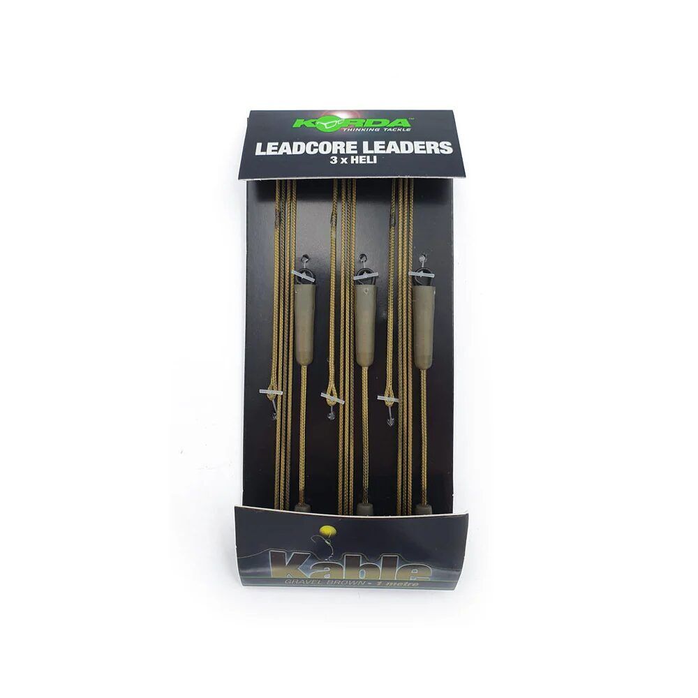 Korda Leadcore Leaders 3 x Heli gravel brown