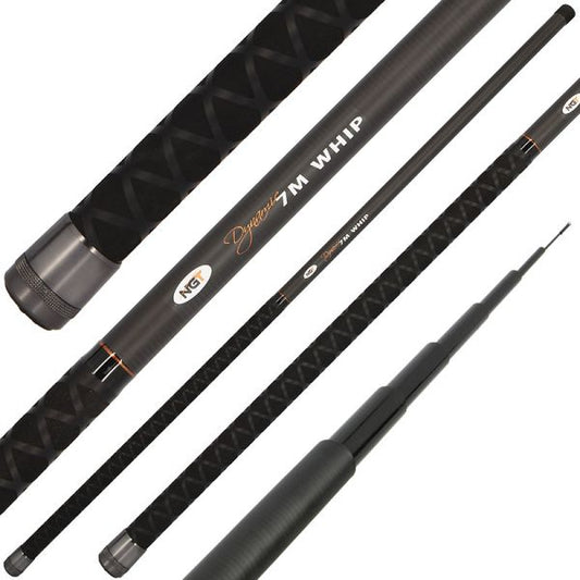 NGT Dynamic Whip - izvelkams 7m karbona teleskopiskais makšķerkāts makšķerēšanai no krasta.