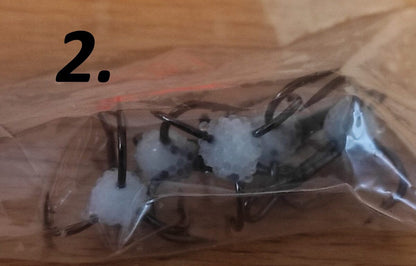 Ziemas mānekļi - Agat trīsžuburu āķi ar UV efektu