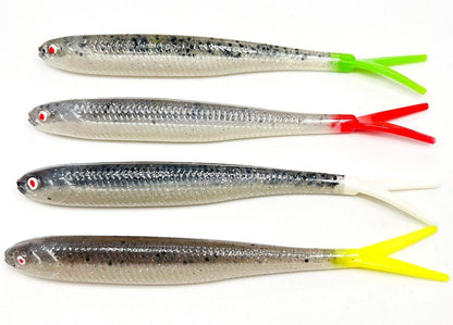 OSHELure Zander Tail Pelagic Dzeltenu Asti, 7" Silikona mānekļi Zandartiem