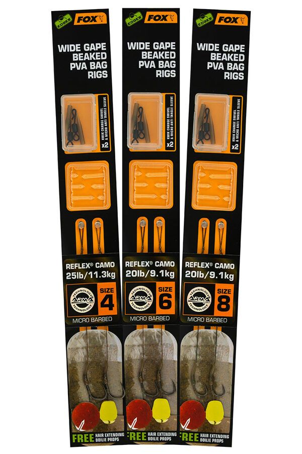 Gatavās pavadiņas FOX EDGES WIDE GAPE BEAKED PVA BAG RIGS