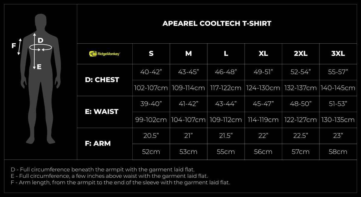 Ridge Monkey APEarel CoolTech T-Shirt, T-krekls karstam laikam
