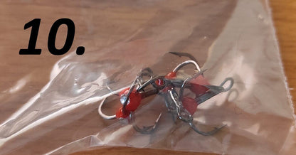 Ziemas mānekļi - Agat trīsžuburu āķi ar UV efektu