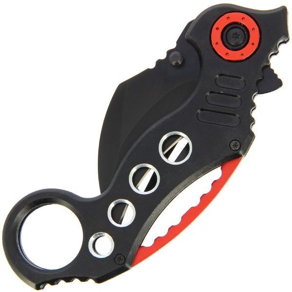 Anglo Arms Lock Knife - Aluminium Handle with Red and Black Effect (731) / Atveramais nazis