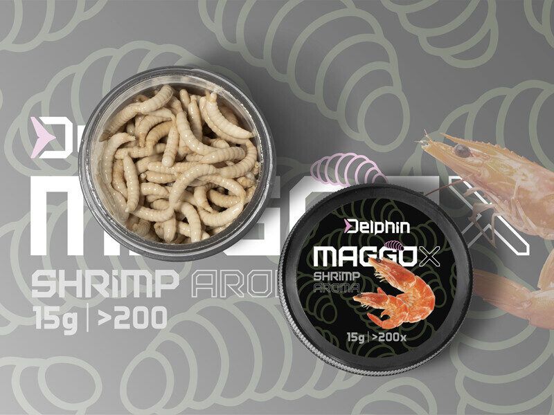 Mākslīgā ēsma baltais kāpurs Delphin MaggoX Pop Up / Garnele mākslīgie baltie tārpi