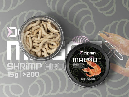 Mākslīgā ēsma baltais kāpurs Delphin MaggoX Pop Up / Garnele mākslīgie baltie tārpi