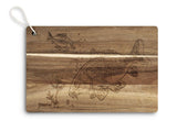 Delphin CarpBOARD Wooden Kitchen Cutting Board