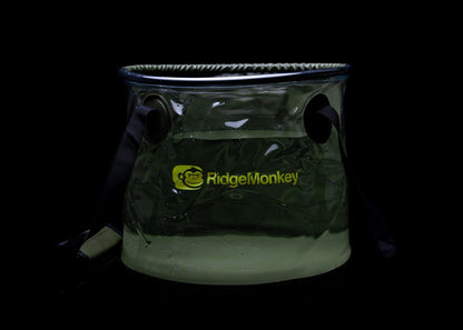 Ridge Monkey Perspective Collapsible Bucket, Caurspīdīgs salokāms ūdens spainis 10 vai 15L
