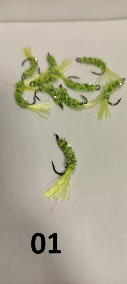 Ziemas mānekļi - Peipusa mušas ar UV efektu - dažādas krāsas un varianti