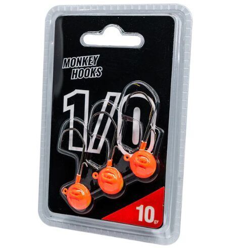 Jig Heads Monkey Hooks 1/0 Orange - Yellow