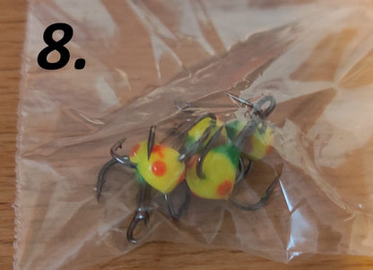 Ziemas mānekļi - Agat trīsžuburu āķi ar UV efektu