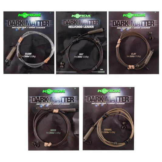 Korda Dark Matter Fishing Heli-Leaders 40LB CLAY 1M
