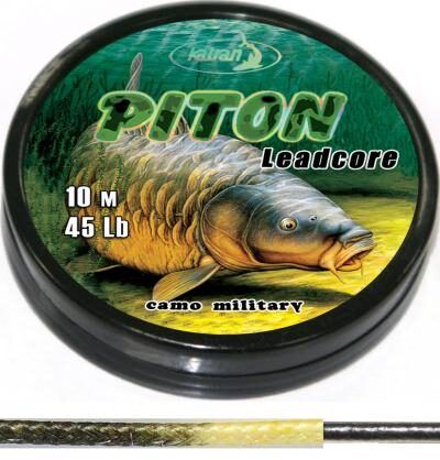 KATRAN PITON  bezsvina Leadcore ar alvas kodolu 45lb, 10metri