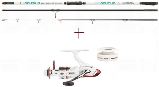 Tālmešanas jūras komplekts butēm MISTRALL NAUTILIO SURF CASTING 4,50 m / 100-250g + MISTRALL ODYS 6000 FD