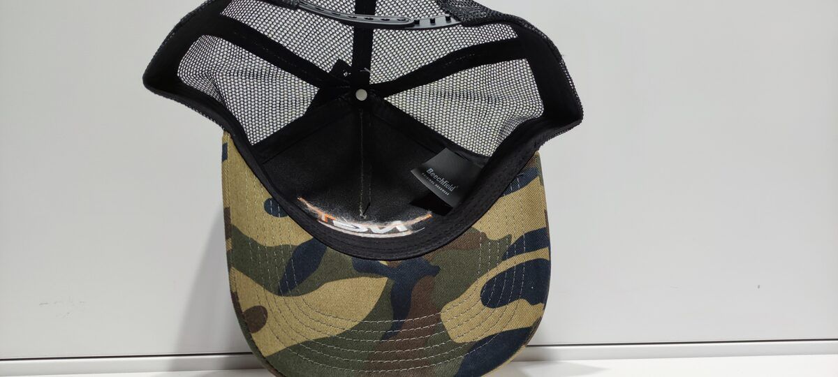 NGT Latvia LOGO kamuflāžas cepure ar sietu, Camo trucker cap