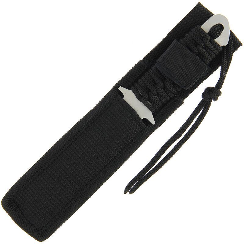 7 collu nazis ar striķa rokturi un maksti, Black Laced Knife with Sheath