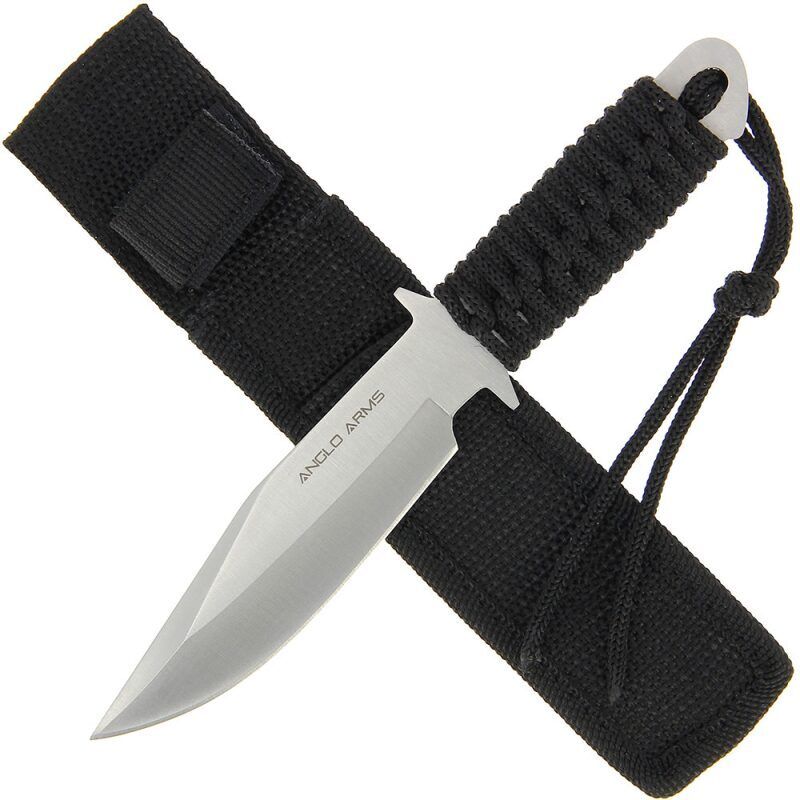 7 collu nazis ar striķa rokturi un maksti, Black Laced Knife with Sheath