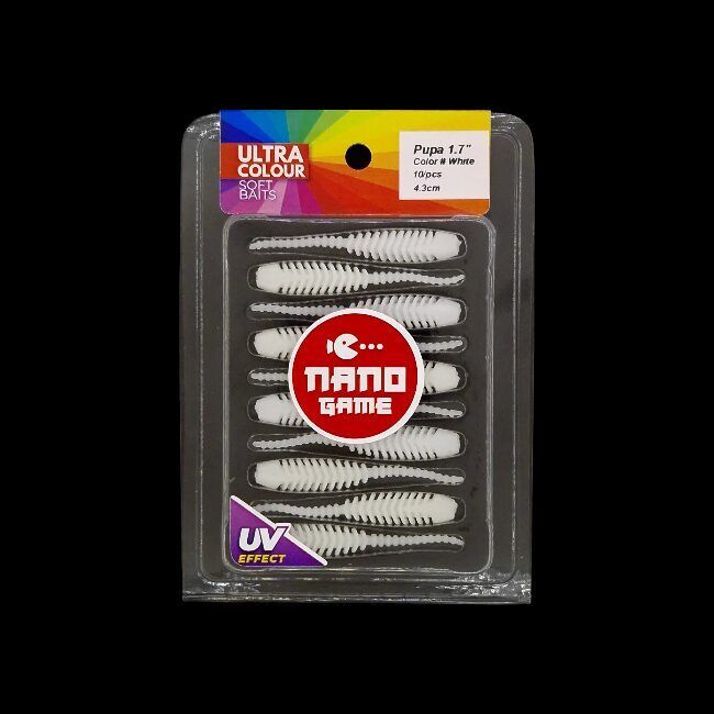 NEPTUNO BAIT Pupa 1.2" UV nano jig, nano džiga gumijas visa veida zivju makšķerēšanai