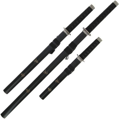 3gab. Samuraju zobenu/katanu komplekts ar koka statīvu