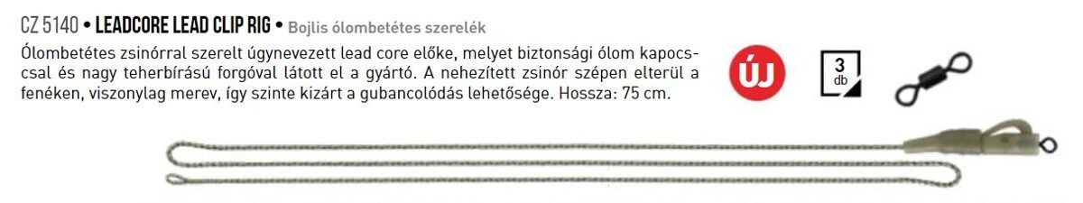 CZ Leadcore Lead Clip Rig, Svina klipša sistēma - 3gab