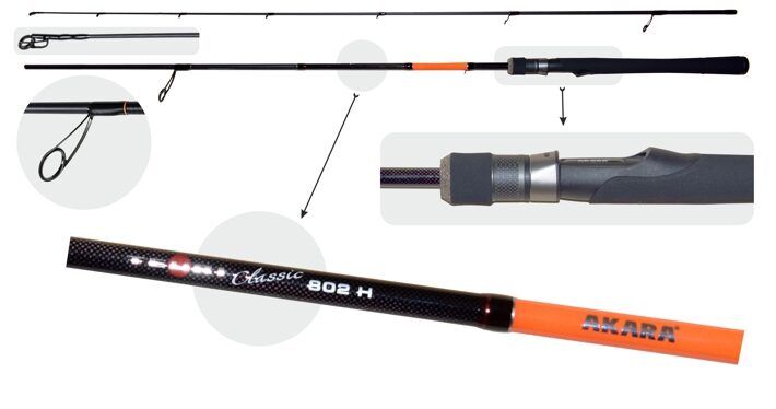Makšķerkāts AKARA «TEURI Classic H TX-30» 2X (saliek., 2,70 m, oglekļšķ., 207 g, tests: 21-56 g) H902