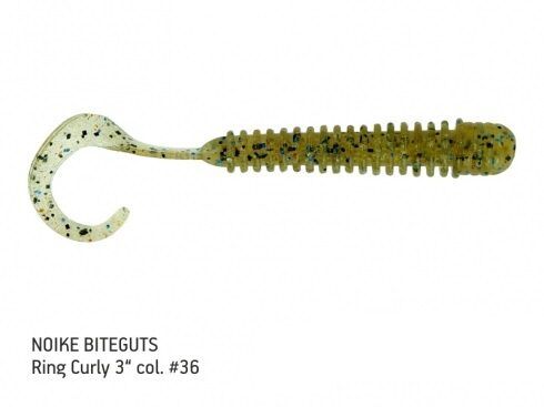 NOIKE BITEGUTS Ring Curly 3“ , Gumijas tārpveida māneklis 7.6cm - dažādas krāsas