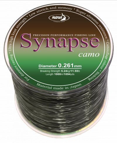 KATRAN Synapse Carp CAMO monofīlā aukla ar camo krāsojumu - 1000metri