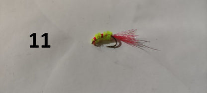 Ziemas mānekļi - Peipusa mušas ar UV efektu - dažādas krāsas un varianti