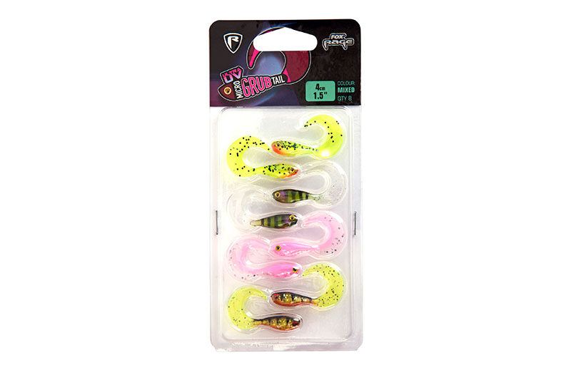 FOX RAGE ULTRA UV MICRO LURES, Mikro gumijas mānekļi ar UV - 8gab komplekts