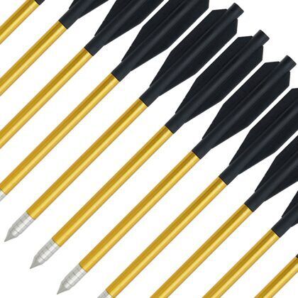 Anglo Arms Arbaleta Bultas - Alumīnija 16cm, 12gab zelta krāsā