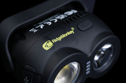 Ridge Monkey VRH150X USB Rechargeable Headtorch, Galvas lukturis darbojas līdz 360 stundām
