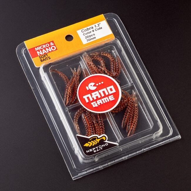 NEPTUNO BAIT Cobra 1.2" nano jig, nano džiga gumijas visa veida zivju makšķerēšanai