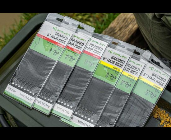 Korum Big Fish Braided Hair Rigs 6" / Gatvās mata sistēmas